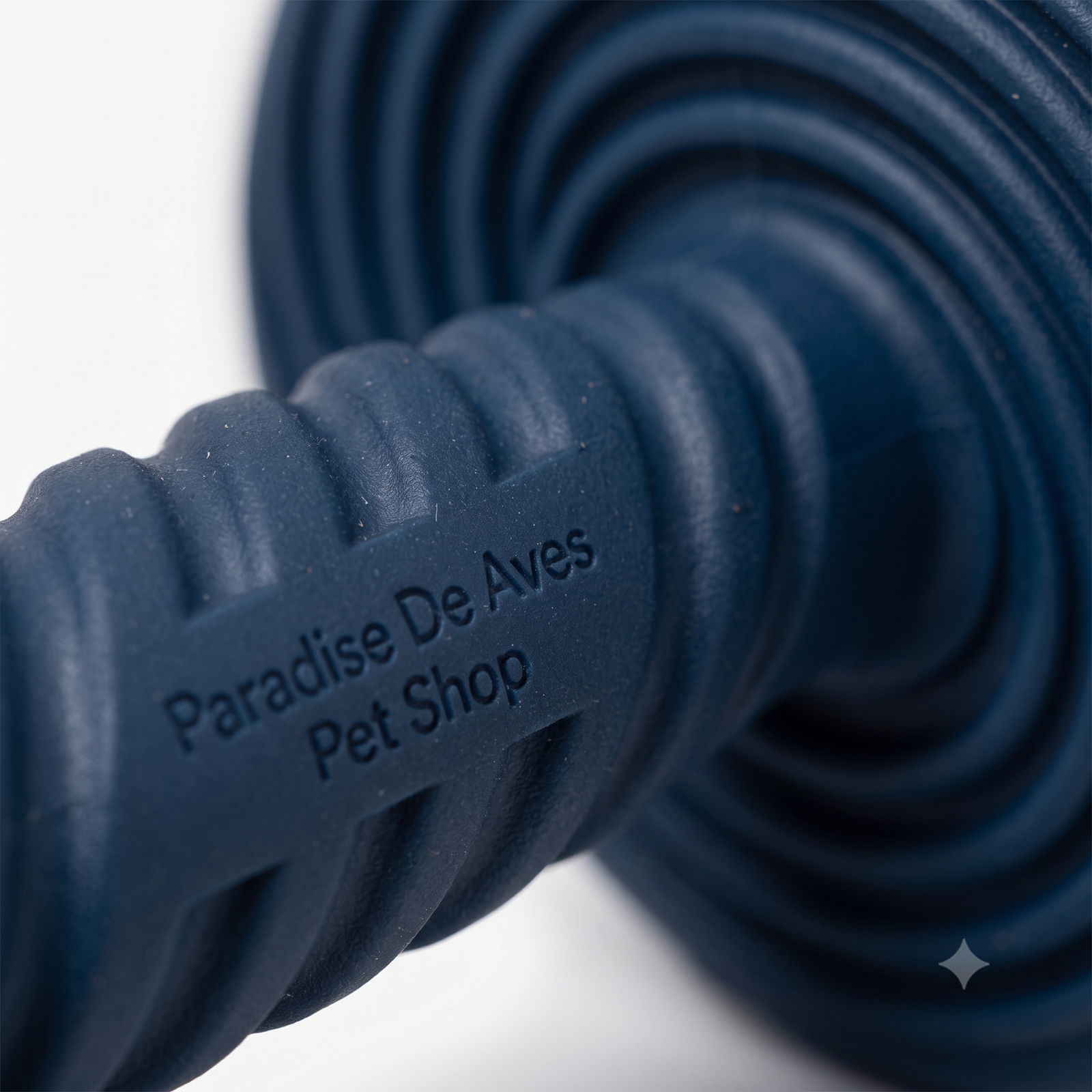 Paradise De Aves Pet Shop Textured Dumbbell Dog Chew Toy - Navy Blue - Image 3