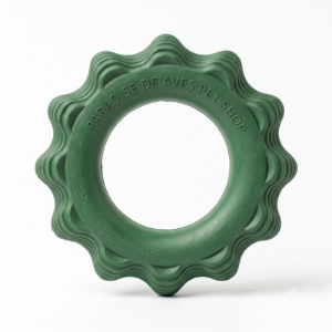 Paradise De Aves Pet Shop Wavy Ridged Green Ring Dog Chew Toy