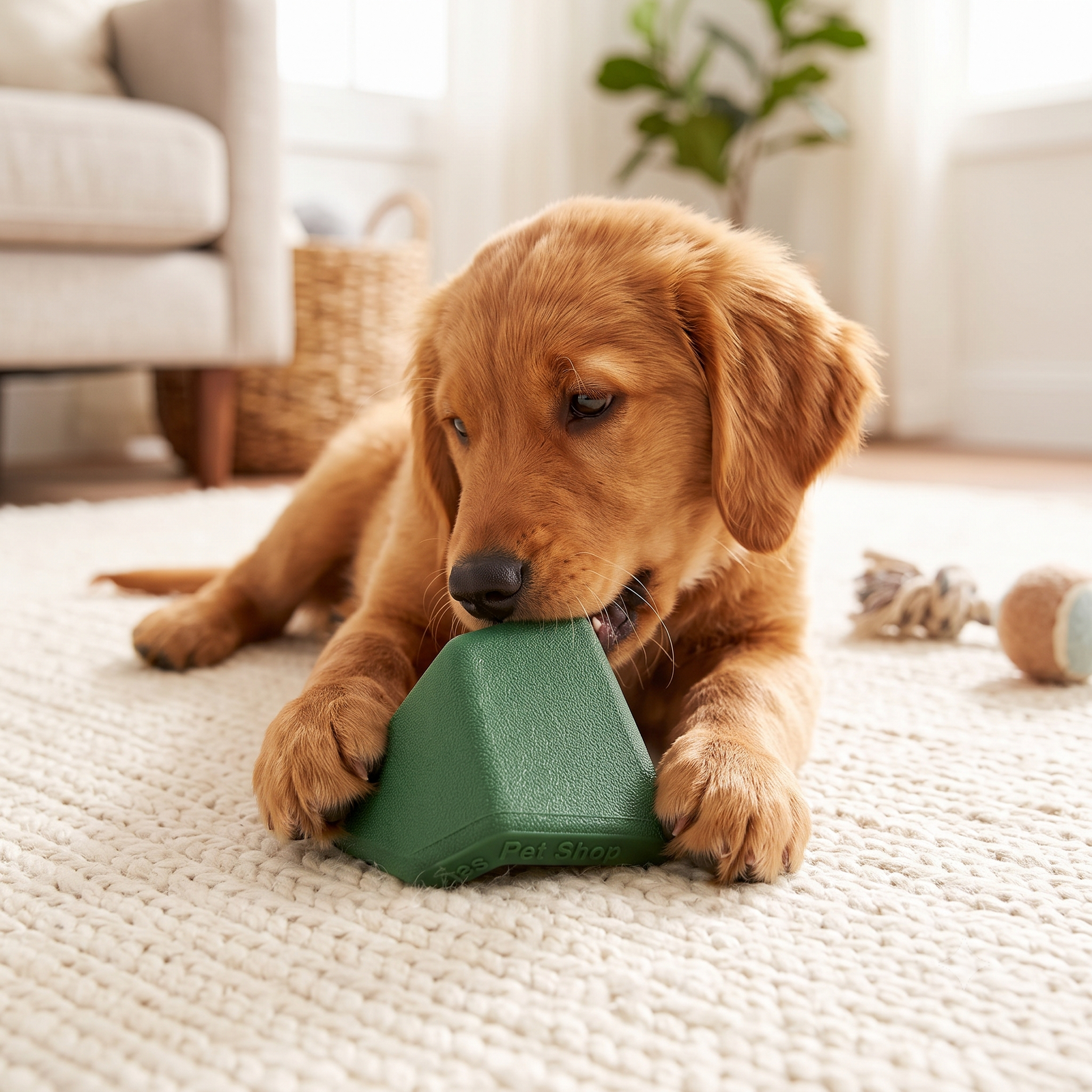 Paradise De Aves Pet Shop Hexagonal Treat Dispensing Dog Chew Toy - Green - Image 4