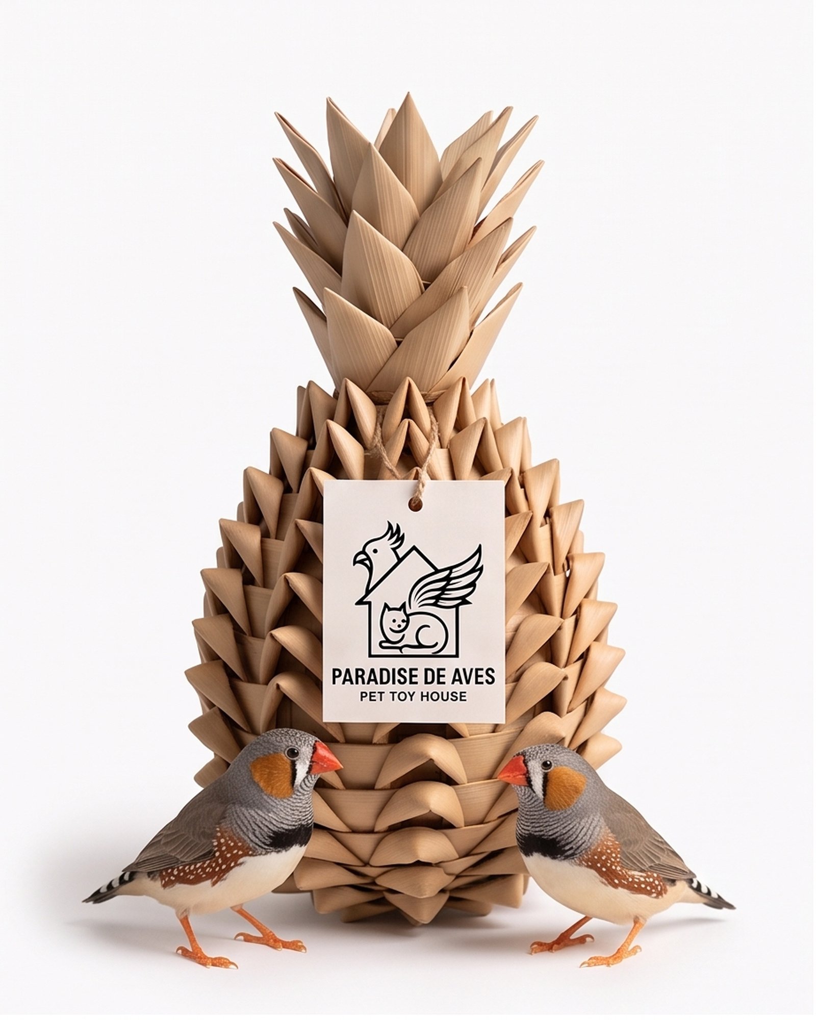 Paradise De Aves Pet Shop Woven Pineapple Bird Foraging Toy - Beige - Image 8