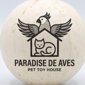 Paradise De Aves Pet Shop Round Plant-Fiber Bird Chew Ball - Off-White