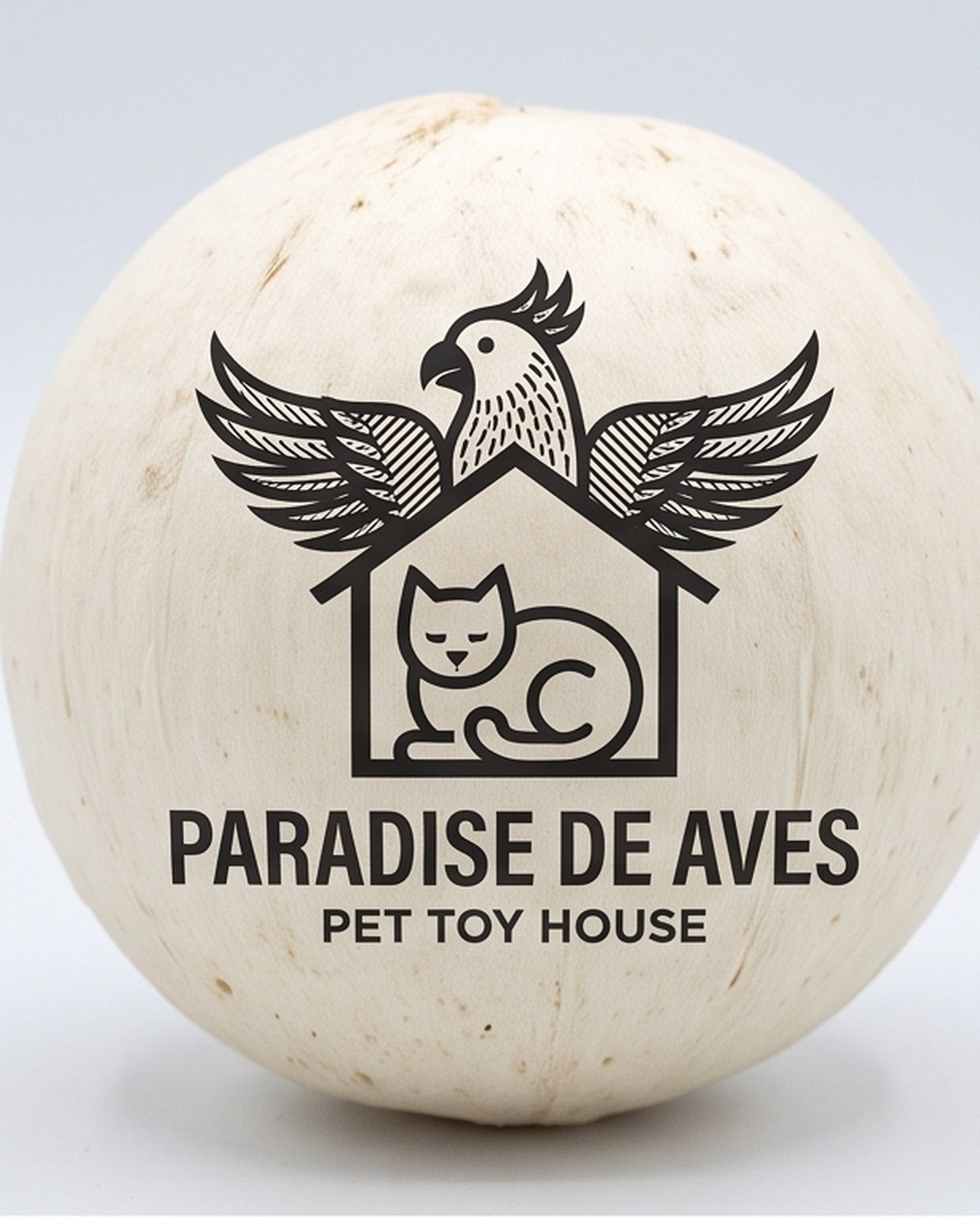 Paradise De Aves Pet Shop Round Plant-Fiber Bird Chew Ball - Off-White