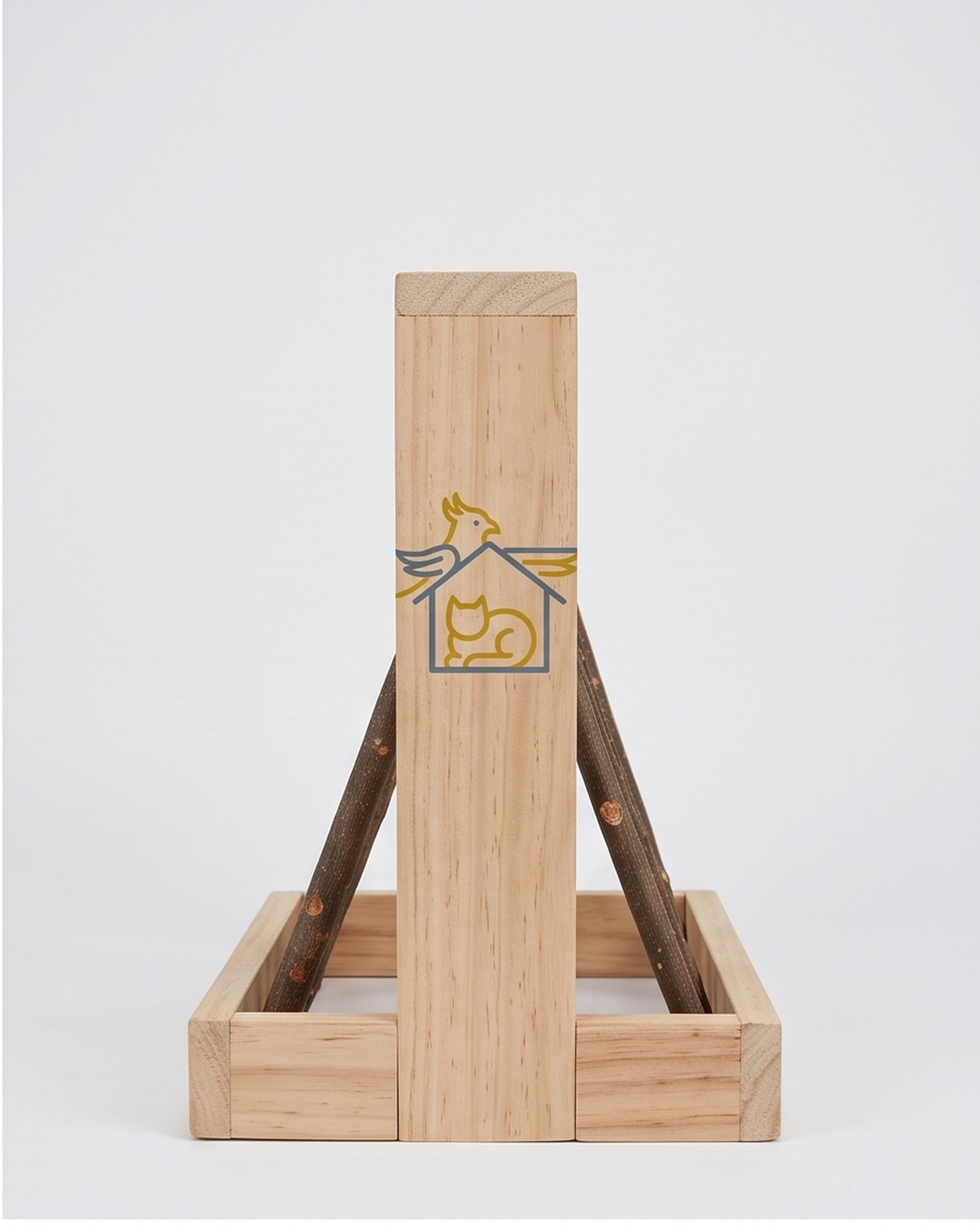 Paradise De Aves Pet Shop Wooden Bird Play Stand with Branch Ladders - Brown - Image 2