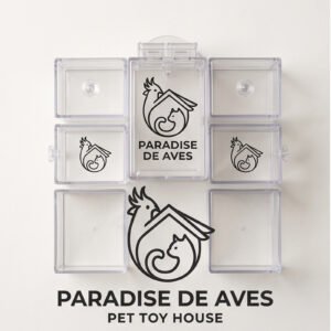 Paradise De Aves Pet Shop Clear Rotating Treat Wheel and Feeder Cup Set - Clear