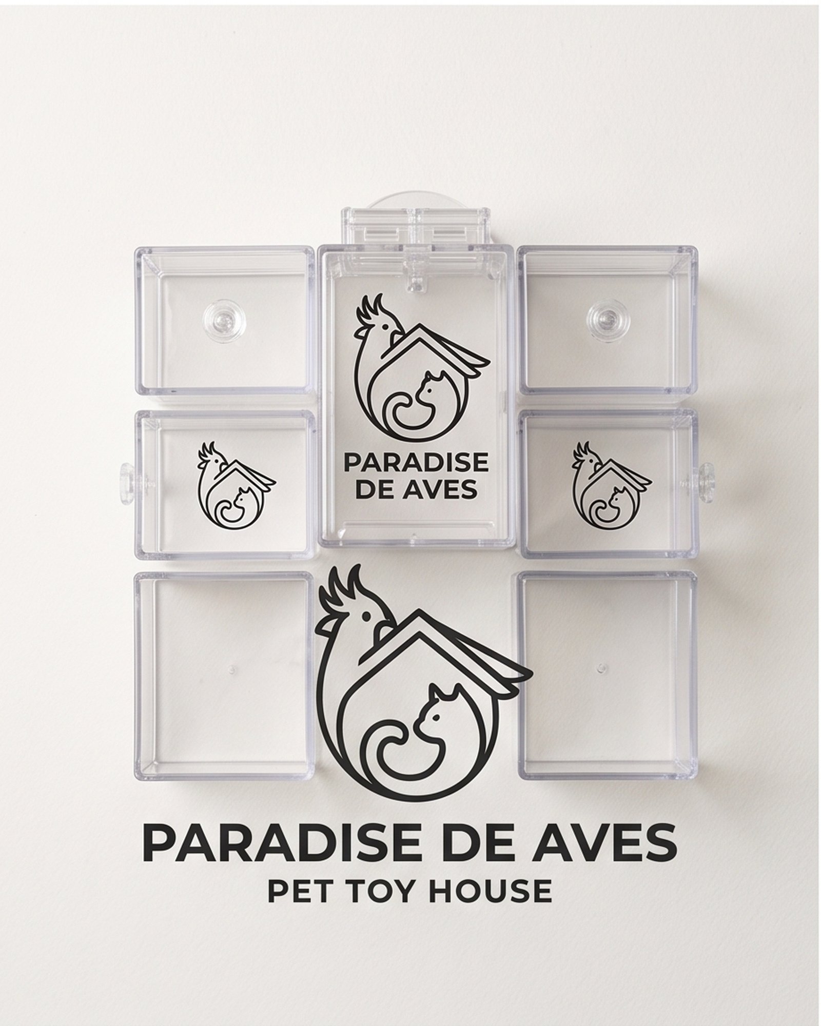 Paradise De Aves Pet Shop Clear Rotating Treat Wheel and Feeder Cup Set - Clear