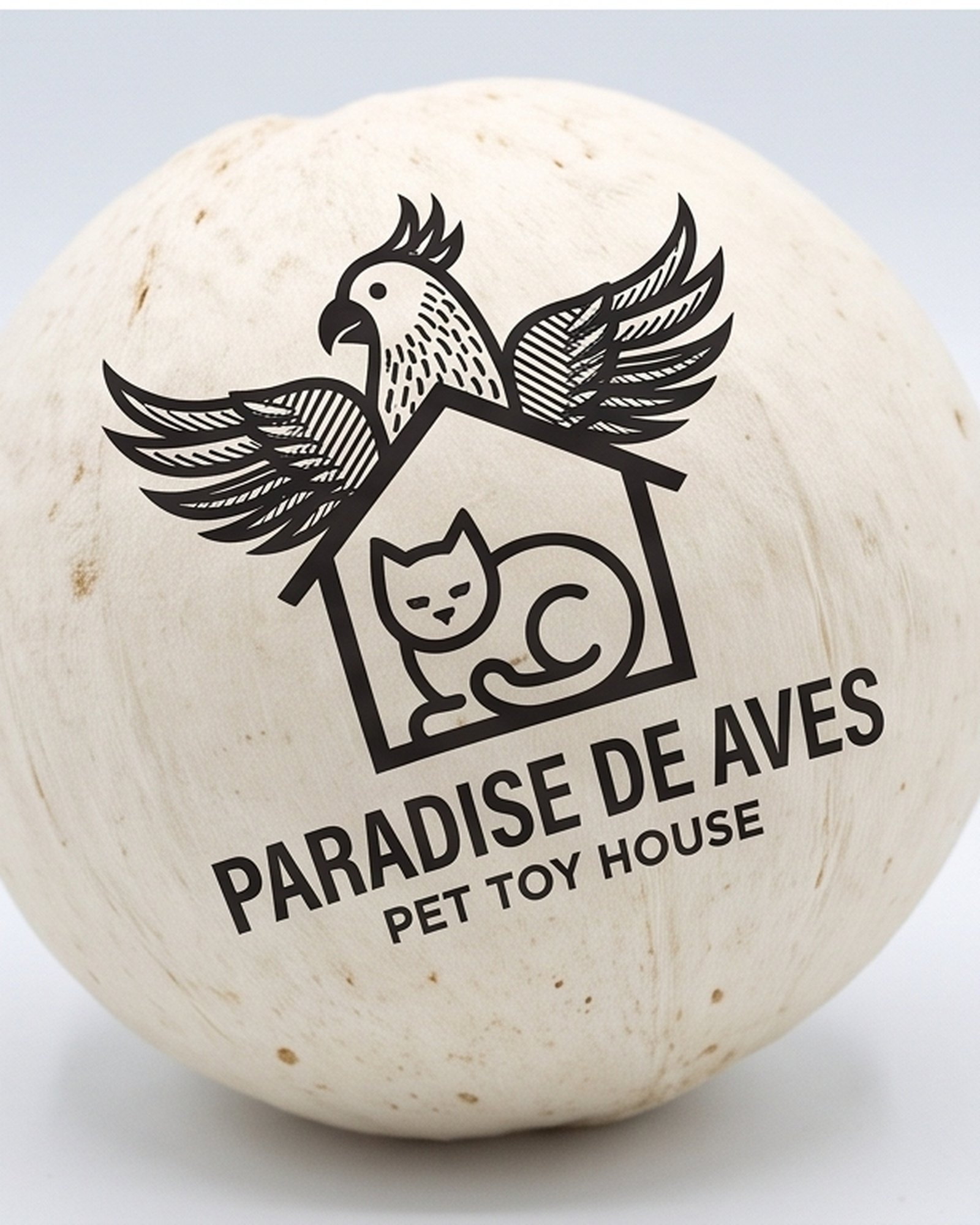 Paradise De Aves Pet Shop Round Plant-Fiber Bird Chew Ball - Off-White - Image 3