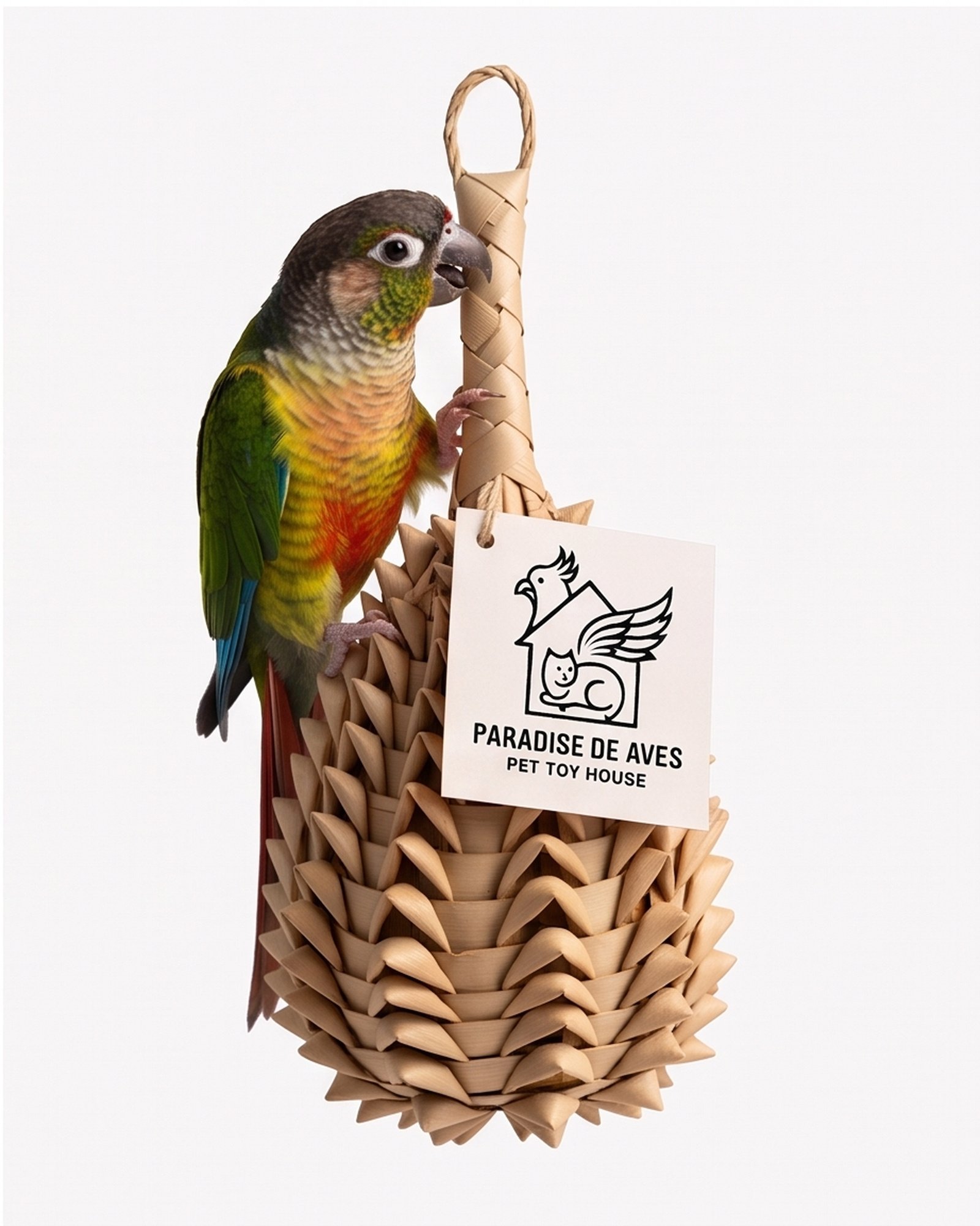 Paradise De Aves Pet Shop Woven Pineapple Bird Foraging Toy - Beige - Image 5