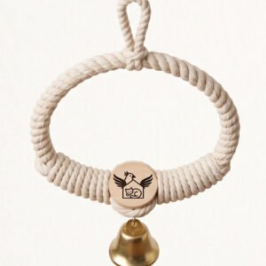 Paradise De Aves Pet Shop Hanging Rope Ring Bird Swing with Bell - Cream