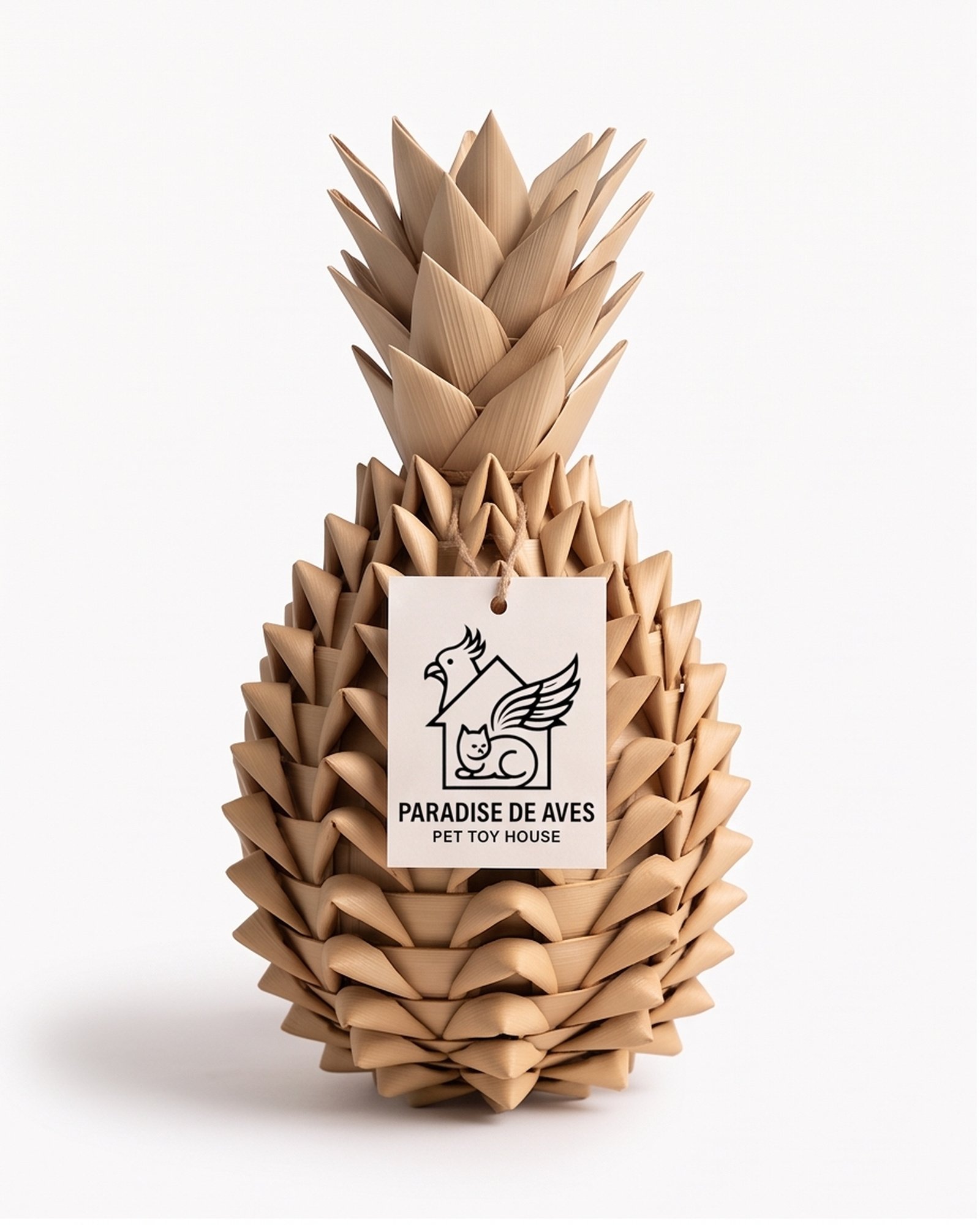 Paradise De Aves Pet Shop Woven Pineapple Bird Foraging Toy - Beige