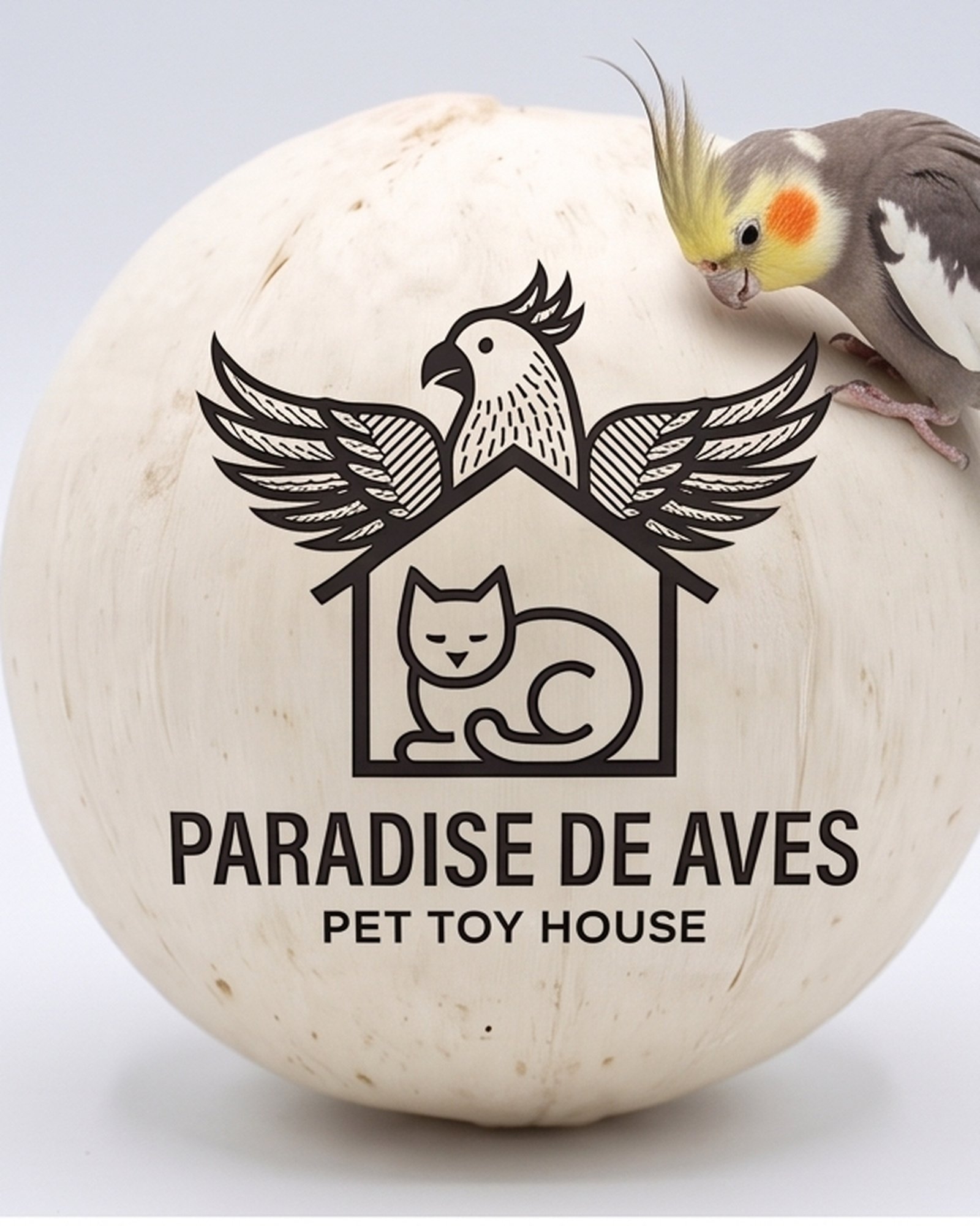 Paradise De Aves Pet Shop Round Plant-Fiber Bird Chew Ball - Off-White - Image 5