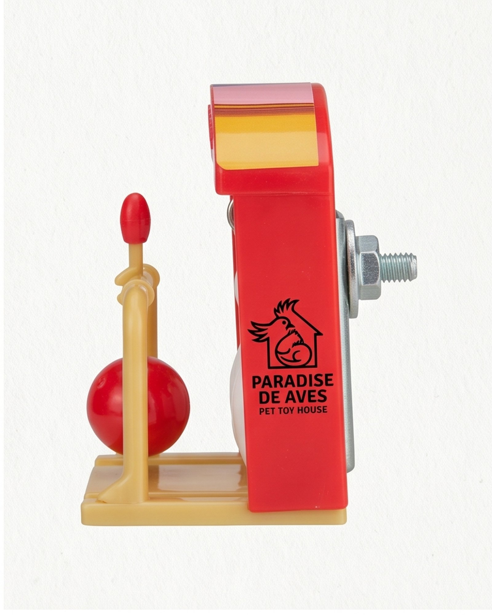 Paradise De Aves Pet Shop Birdie Bowling Cage-Mount Bird Activity Toy - Red - Image 3