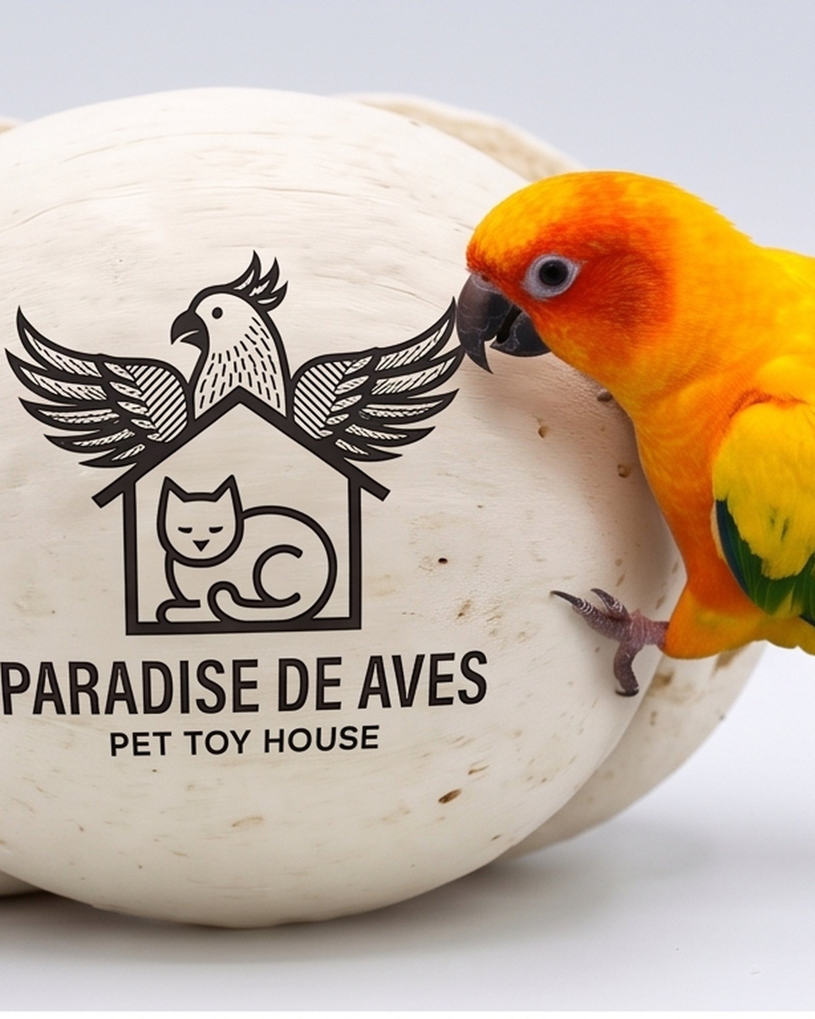 Paradise De Aves Pet Shop Round Plant-Fiber Bird Chew Ball - Off-White - Image 6