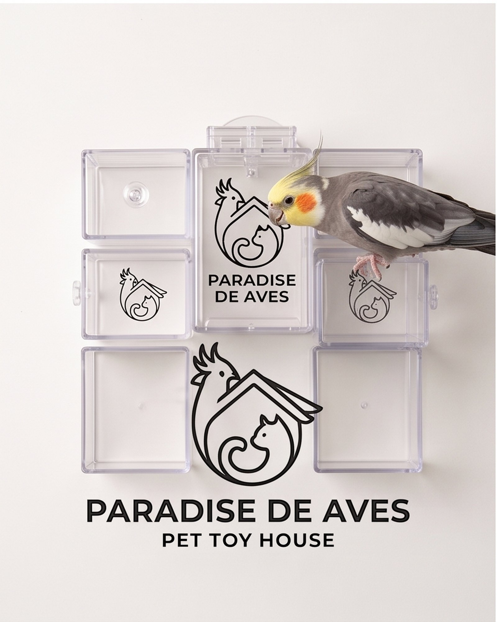 Paradise De Aves Pet Shop Clear Rotating Treat Wheel and Feeder Cup Set - Clear - Image 7