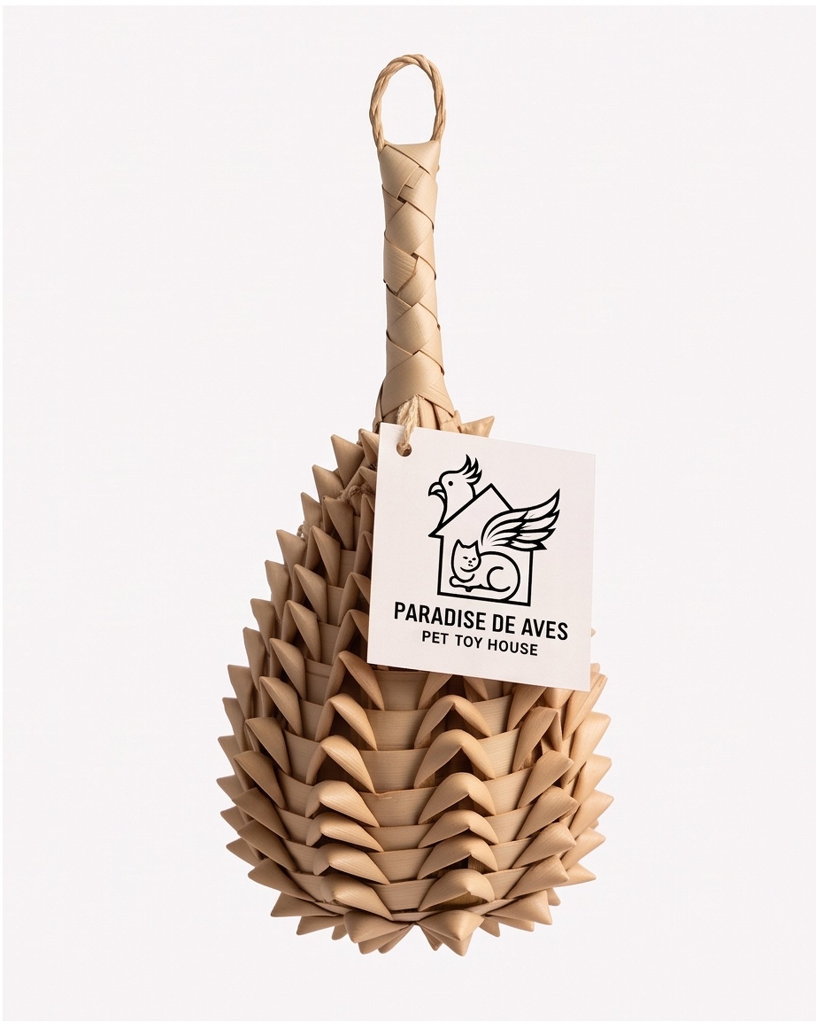 Paradise De Aves Pet Shop Woven Pineapple Bird Foraging Toy - Beige - Image 2