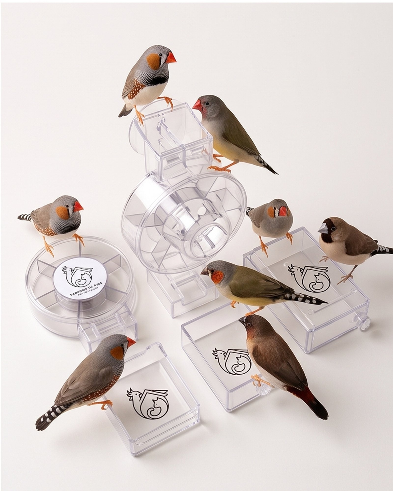 Paradise De Aves Pet Shop Clear Rotating Treat Wheel and Feeder Cup Set - Clear - Image 8